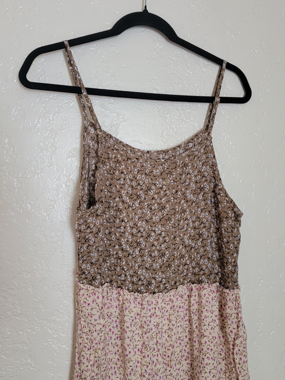NATURAL LIFE Brown and Pink Tiered Floral Maxi Dress - Picture 6 of 6